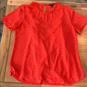 Orange short sleeve blouse